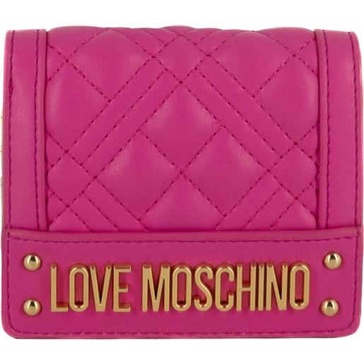 Love Moschino portafoglio piccolo con clip trapuntato fuxia