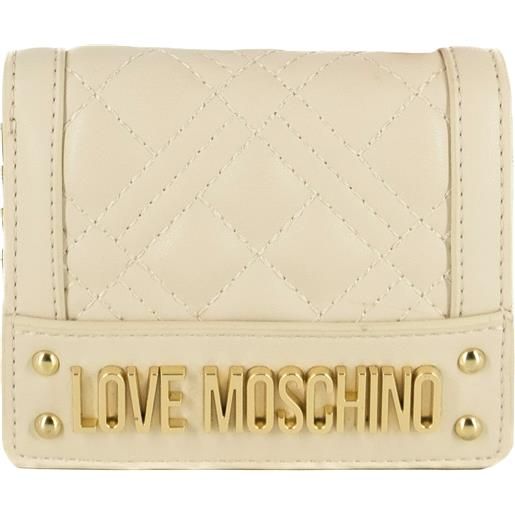 Love Moschino portafoglio piccolo con clip trapuntato avorio