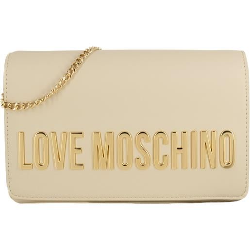 Love Moschino borsa a tracolla con scritta avorio default title