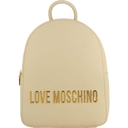 Love Moschino zaino da donna medio con scritta in oro avorio default title