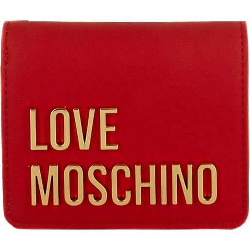Love Moschino portafoglio piccolo con scritta rosso