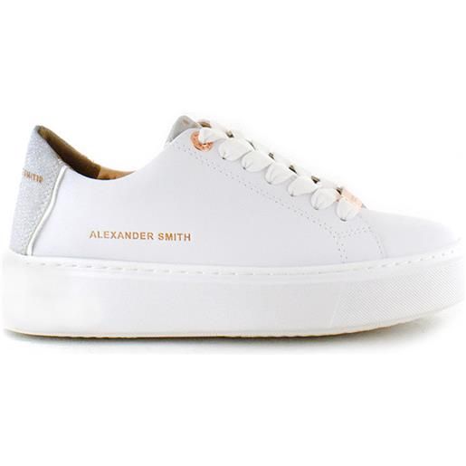 Alexander Smith sneaker bianca con retro glitter argento Alexander Smith 39 / bianco