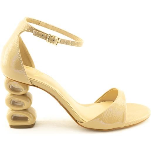 Valini Roma sandalo alto beige lucido con tacco lavorato Valini Roma 36 / beige