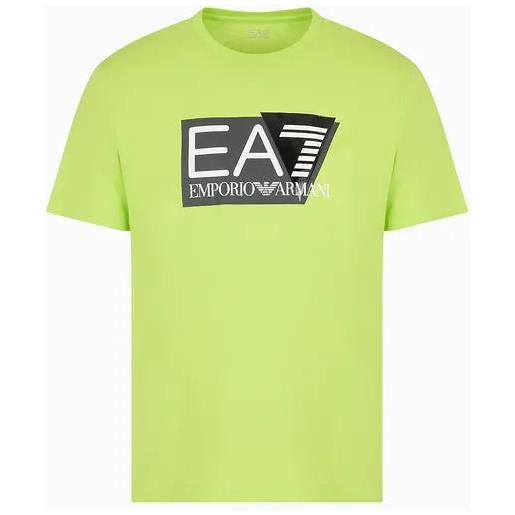 EA7 t-shirt visibility in jersey di cotone stretch l