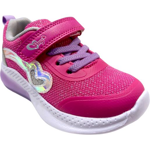 Scarpa sneakers bambina runner in tessuto lurex maglia color fuxia - primigi