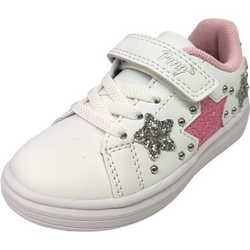 Sneakers bambina bianca/rosa con stelle glitter e strappi - primigi