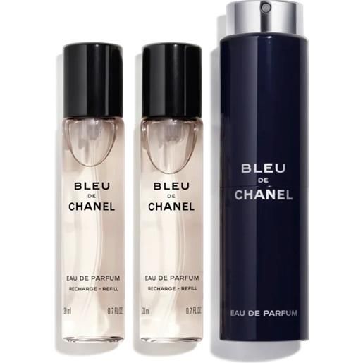 Chanel bleu de Chanel eau de parfum twist and spray 3 x 20ml default title -