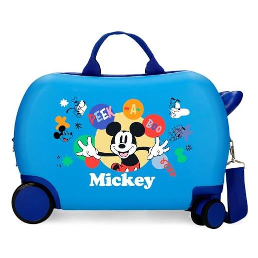 Disney joumma Disney mickey peek a boo valigia per bambini blu 45 x 31 x 20 cm rigida abs 24,6 l 1,8 kg 4 ruote bagagli mano, blu, valigia per bambini