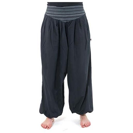 Fantazia - pantaloni sarouel v aladin sarwel indiano, taglia s - xxxl - 100% cotone - cachi - baba cool roots - confortevole e originale - creato in francia, fabbricazione etica dal 2004 - harem pants nero e grigio taglia unica