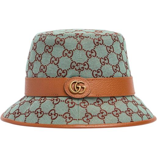 GUCCI cappello bucket in tela di misto cotone logo gg