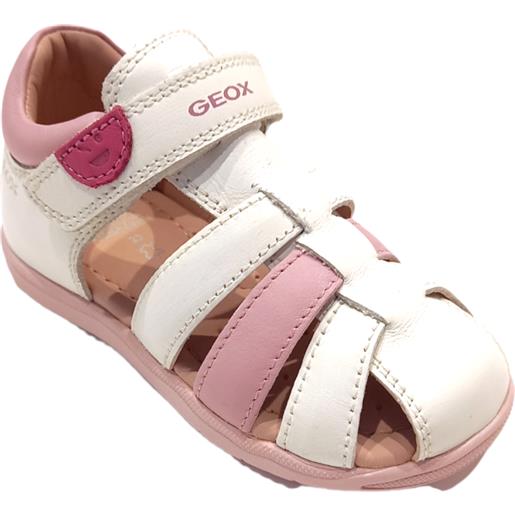 Sandalo bambina a ragnetto di colore rosa - bianco - geox