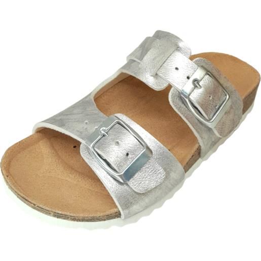Sandalo aperto per bambina con fasce silver brillanti - geox