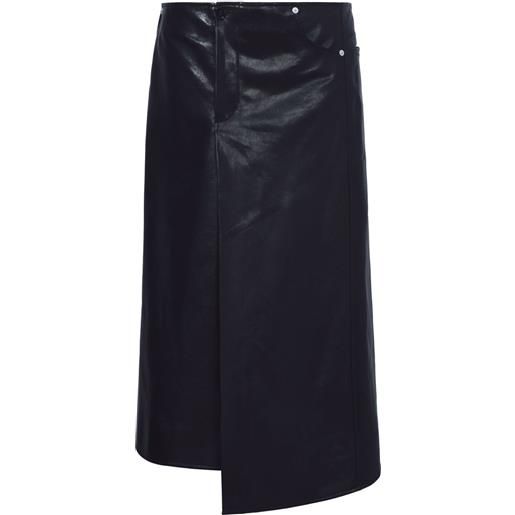Proenza Schouler asymmetric a-line leather skirt - nero