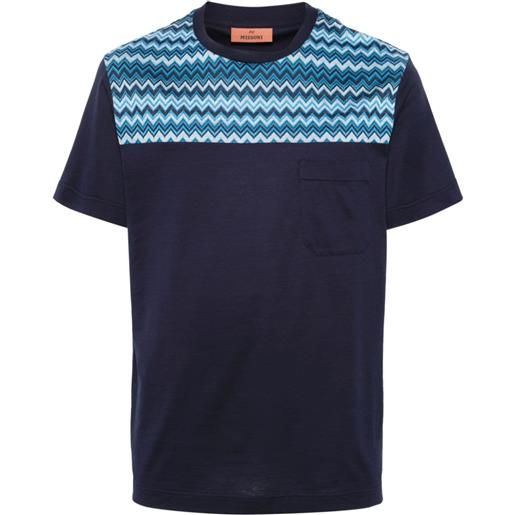 Missoni t-shirt con inserto a zigzag - blu