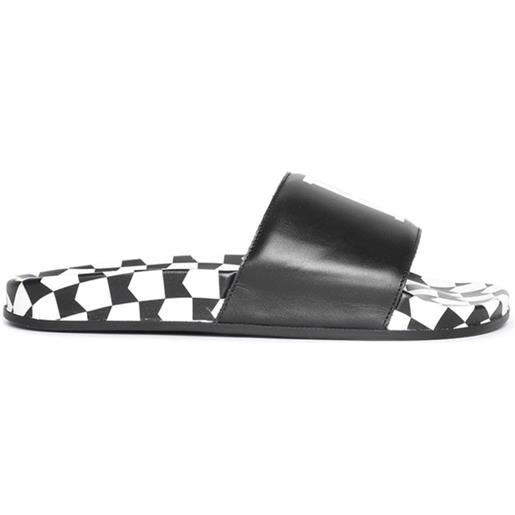 RHUDE sandali slides con stampa - nero