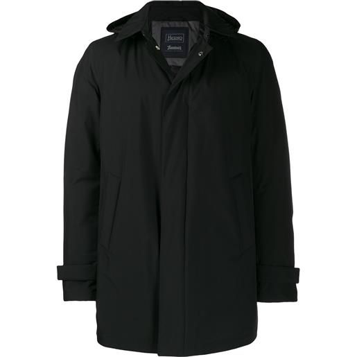 Herno cappotto imbottito con cappuccio rimovibile - nero