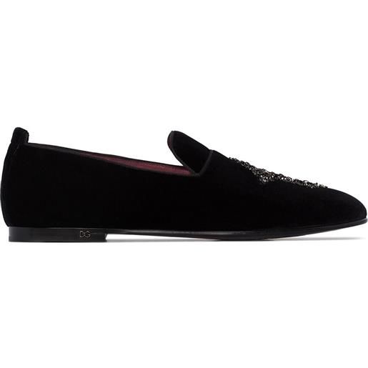 Dolce & Gabbana slippers vatican con decorazione - nero