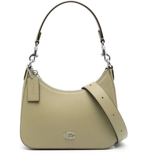 Coach borsa tote con placca logo - verde