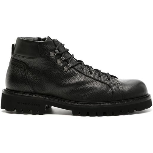Casadei cervo lace-up leather boots - nero