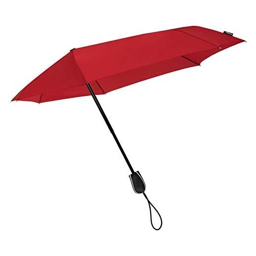 Microsoft ombrello tascabile nero antivento, 80 km/h, aerodinamico, pieghevole, rosso