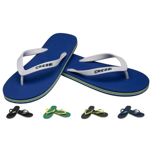 Cressi beach flip flops 2, ciabatte infradito per spiaggia e piscina unisex-adulto, blu navy blu, 41/42 eu