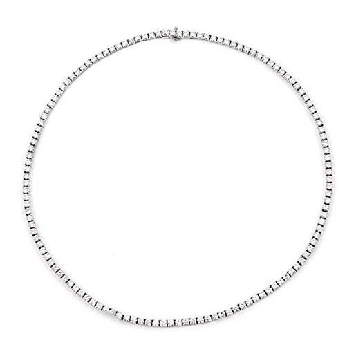 argento 925 collana collier tennis in argento925 con zirconi bianchi taglio brillante