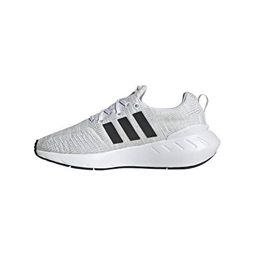 Adidas swift run 22 j, scarpe da ginnastica basse unisex - bambini e ragazzi, bianco/nucleo nero/grigio, 37 1/3 eu