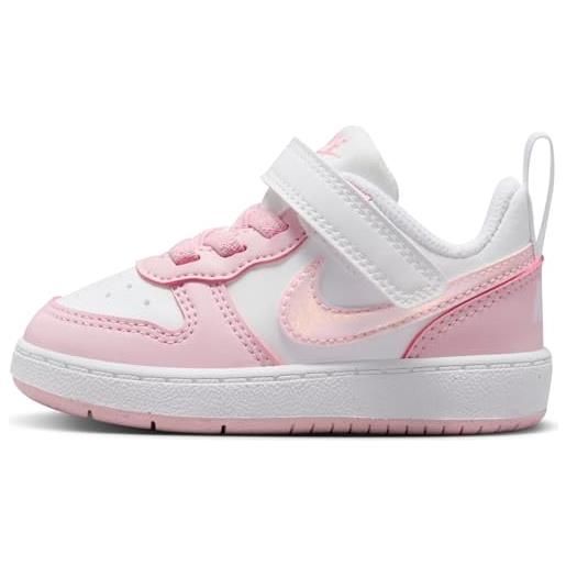 Nike court borough low recraft (td), sneaker bambini e ragazzi, white/pink foam, 25 eu