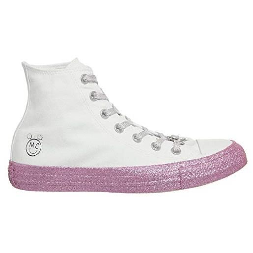 Converse scarpe da ginnastica da donna, bianco/ rosa rosa/nero, 37 eu