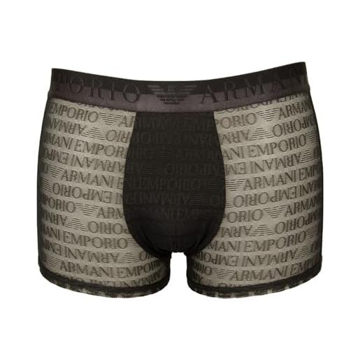 Emporio Armani underwear men's boxer jacquard logo mesh, uomini, black, 