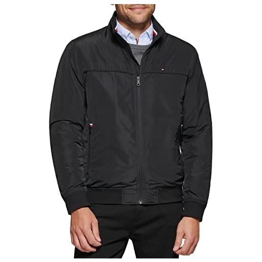 Tommy Hilfiger performance faux memory bomber giacca, riempito nero, xl uomo