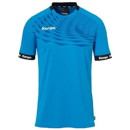 Kempa wave 26, maglietta sportiva da uomo, a maniche corte, maglietta funzionale per pallamano, palestra, fitness, elastica e traspirante, l