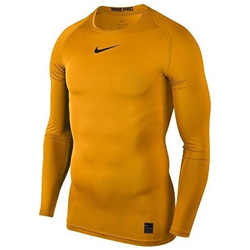 Nike adidas m np ls comp t-shirt a manica lunga, uomo, university gold/black, s