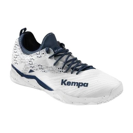 Kempa wing lite 2.0 game changer - scarpe da pallamano unisex, colore: bianco e blu navy, taglia 42