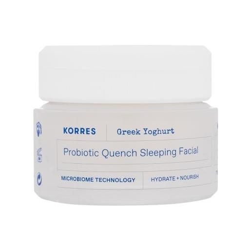 Korres greek yoghurt probiotic quench sleeping facial crema notte idratante e nutriente 40 ml per donna