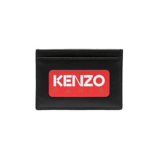 Kenzo portacarte in pelle con patch logo