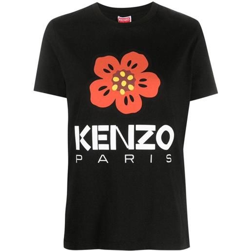 Kenzo t-shirt in cotone con fiore boke