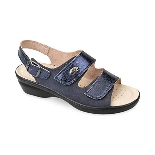 Valleverde 25313 sandali ciabatte donna pelle strappi blu