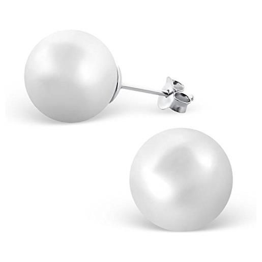 Bungsa orecchini perle bianche 12mm argento donna