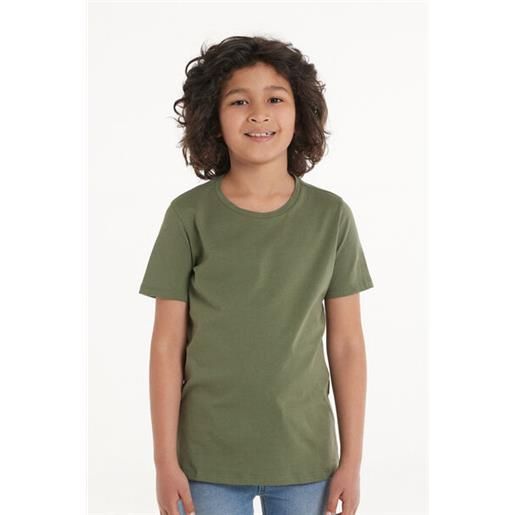 Tezenis t-shirt basic girocollo in 100% cotone bimbi unisex unisex verde