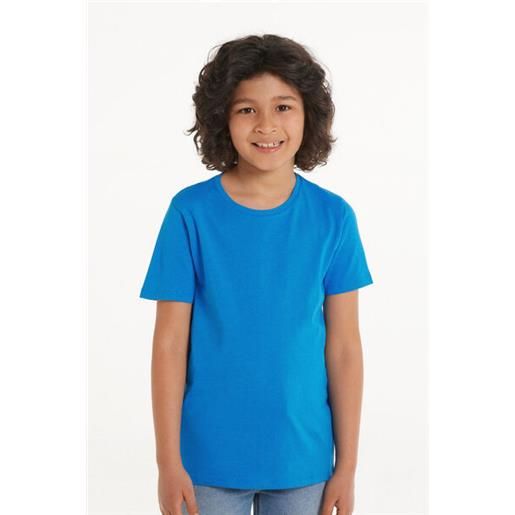 Tezenis t-shirt basic girocollo in 100% cotone bimbi unisex unisex blu
