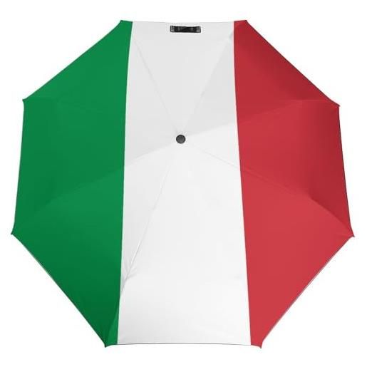 CZZYH ombrello pratico e portatile, apertura con un clic, ombrello bandiera italiana per uomo e donna, bandiera italiana, taglia unica