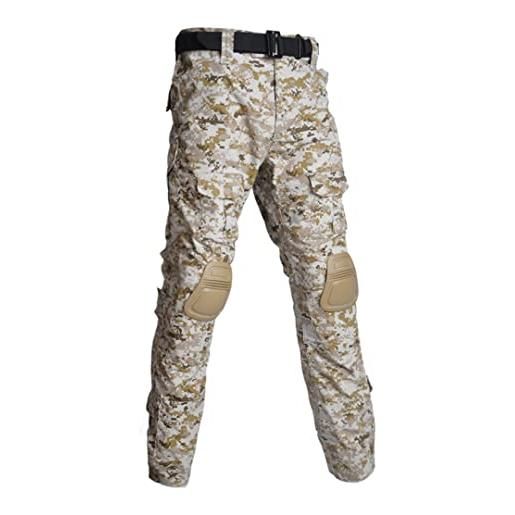 Hcclijo gli uomini combattono con le ginocchiere pantaloni dell'esercito militare tattico softair pantaloni mimetici da escursionismo desert digital xl