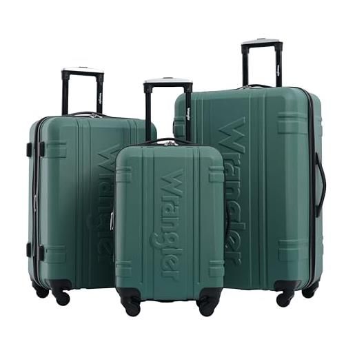 Wrangler set di valigie da viaggio astrali da 3 pezzi, pennello salvia, 3 pezzo set, set di valigie da viaggio astrali da 3 pezzi