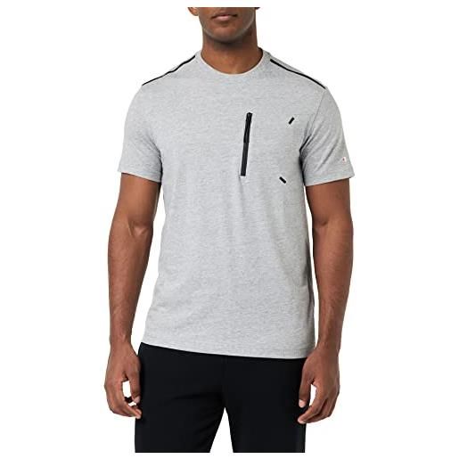 Champion legacy x-pro zip pocket s/s t-shirt, uomo, nero, xxl