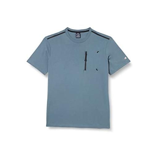 Champion legacy x-pro zip pocket s/s t-shirt, uomo, grigio melange, l