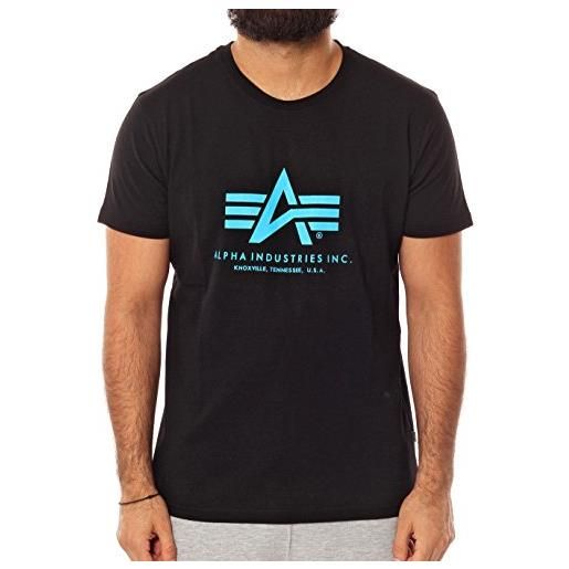 Alpha industries maglietta basic uomo t-shirt, grigioblu, 34-37