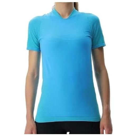 UYN running exceleration ow sh_sl t-shirt, turchese/cenere, s donna