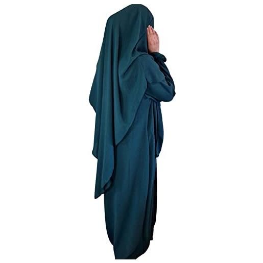 Yaqeen abaya + khimar diamante diamante taglio triangolo set lungo hijab muslimah sciarpa jilbab musulmano maxi abito da preghiera, lilla, onesize ( uk size 6 - 12 )