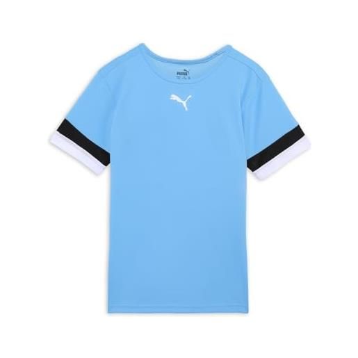 PUMA teamrise jersey jr, shirt unisex - bambini e ragazzi, team light blue-puma black-puma white, 152